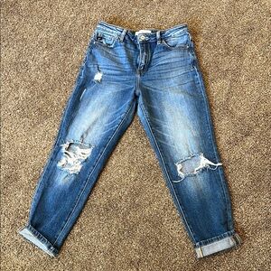 Women's Blue Distressed Jeans